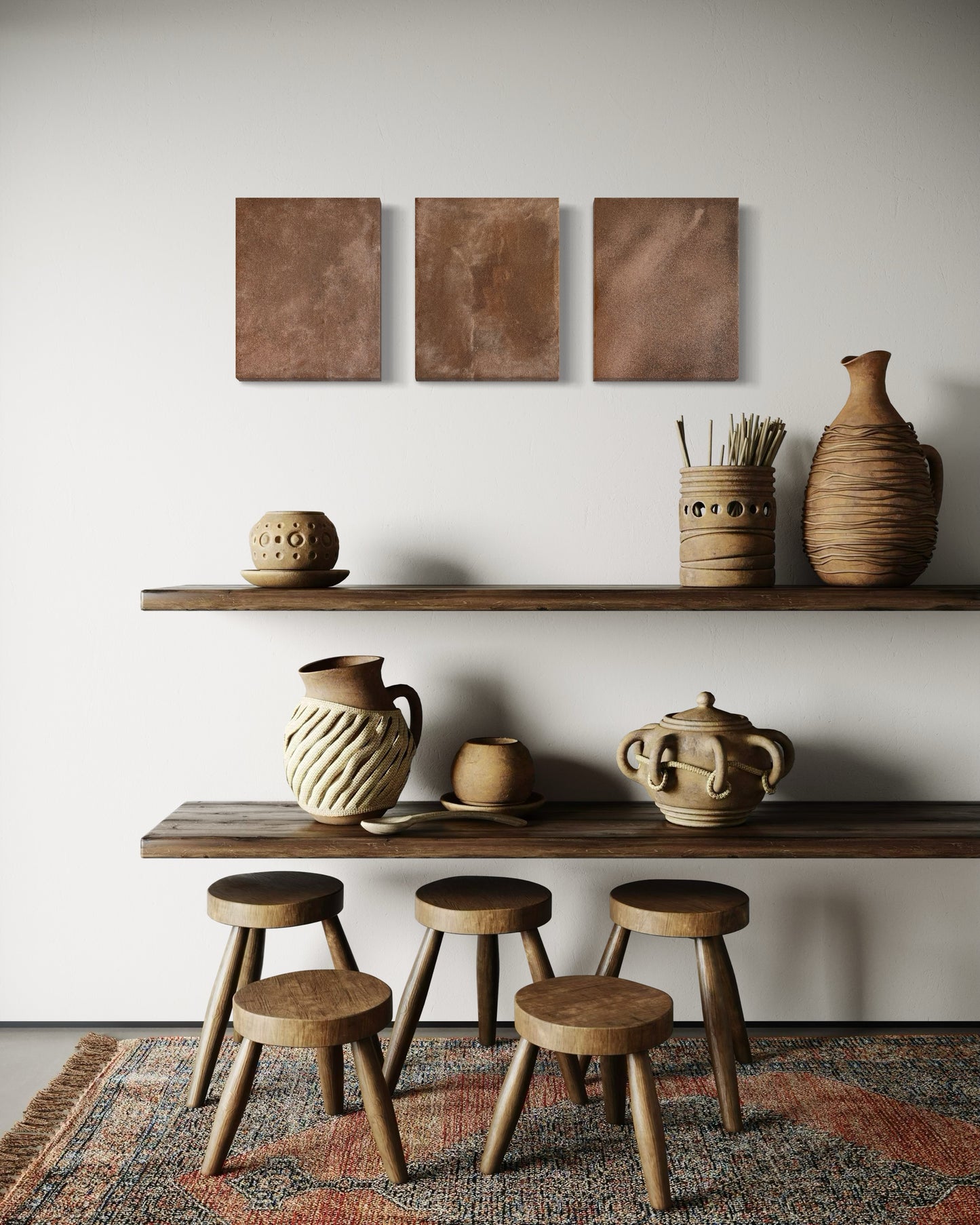 Earth Collection Mixed Triptych